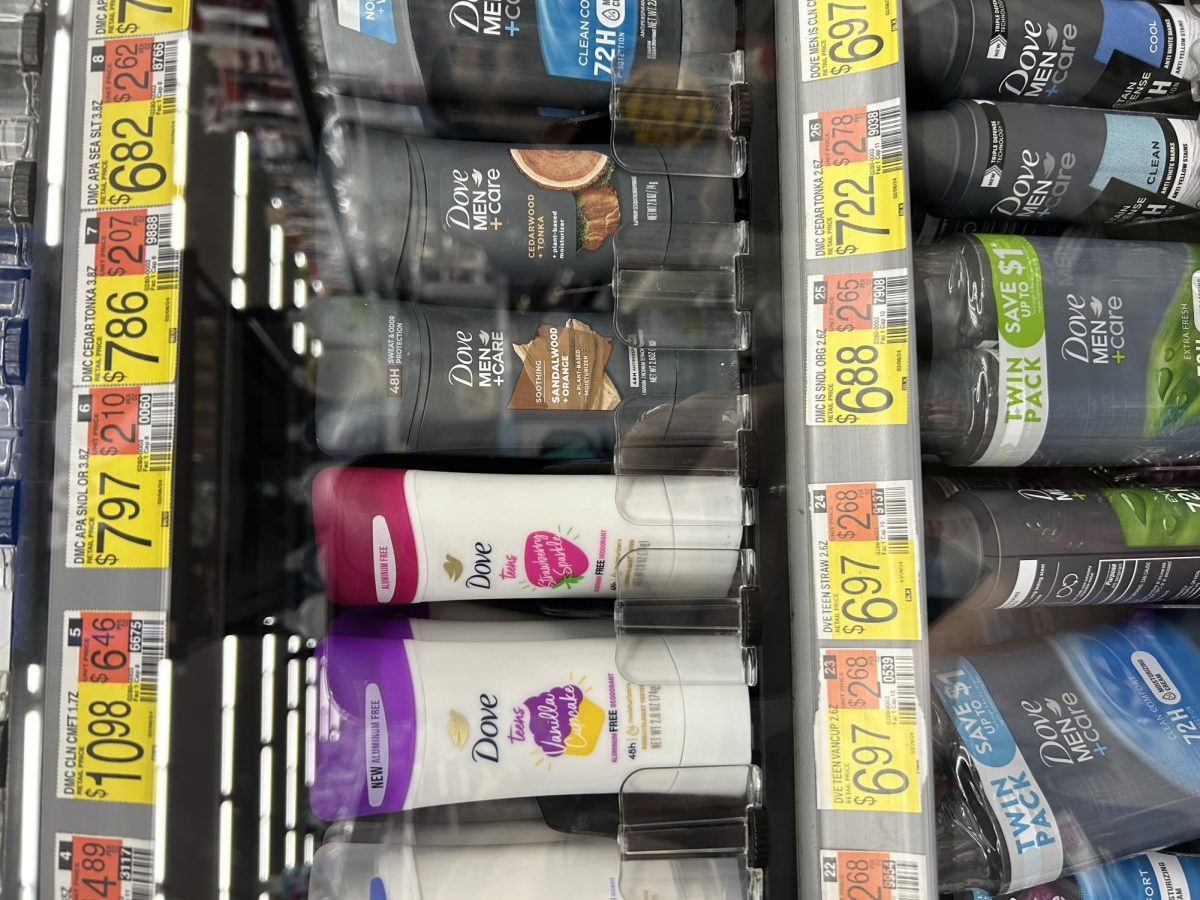 The Dove deodorant targeted towards women is priced $0.09 higher than the deodorant sold to men. The deodorant in the picture, taken on May 2, 2024, is being sold at Walmart.