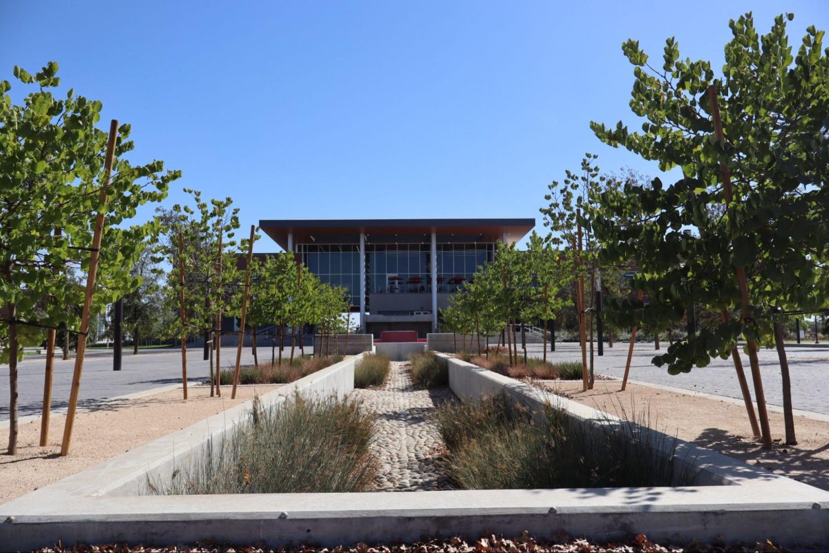 An exterior view of the West Fresno academic building on Sept. 12.