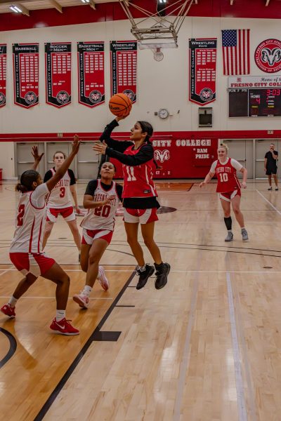 Cienna Tumoine attempts a highly contested jump
ball during practice on Oct. 24.