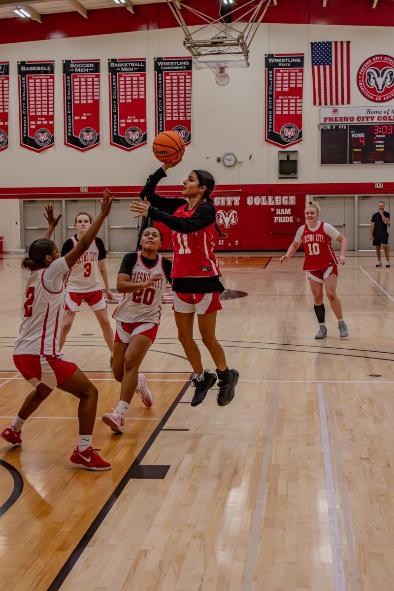 Cienna Tumoine attempts a highly contested jump
ball during practice on Oct. 24.