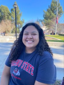 Zariah Saldivar, a Fresno City College student majoring in pre-allied health, poses for a portrait after being asked "How do you feel about the current state of our country?" 